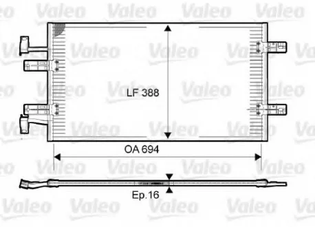 Радіатор кондиціонера NISSAN PRIMASTAR OPEL VIVARO A RENAULT TRAFIC II 2.0D/2.5D 01.06- Valeo 814171