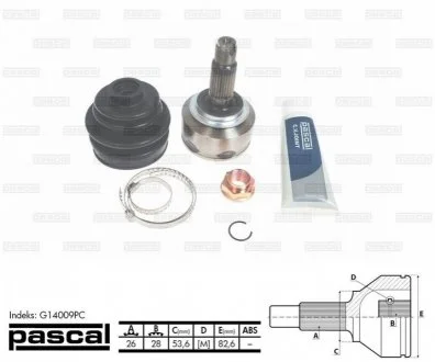 ШРУС приводной компл. PASCAL G14009PC