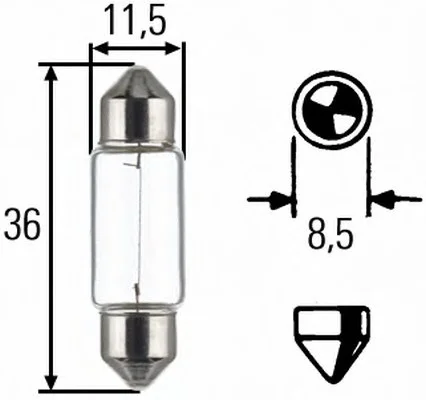 Автолампа Behr Hella Lifetime Long Life C5W SV8,5-8 5 W прозрачная HELLA 8GM002092171 (фото 1)
