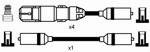 Комплект проводов зажигания SEAT ALHAMBRA 2.0 04.96-03.10 NGK 0961 (фото 1)