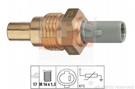 Датчик температури охолодж. рідини Toyota Camry, Carina E, Hilux 1.8/2.0/2.2/2.4 08.88-, 4-Runner LN130 93- EPS 1830161