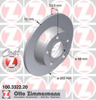 Тормозной диск ZIMMERMANN 100332220 (фото 1)