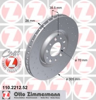 Тормозной диск ZIMMERMANN 110221252