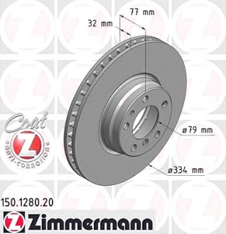 Тормозной диск ZIMMERMANN 150128020 (фото 1)