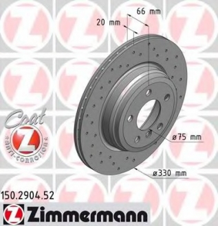 Тормозной диск ZIMMERMANN 150290452