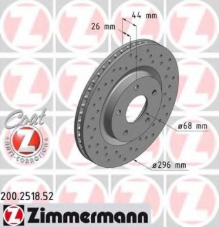 Тормозной диск ZIMMERMANN 200251852 (фото 1)