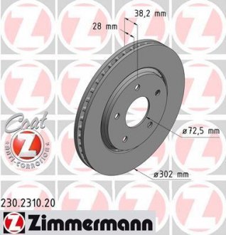 Тормозной диск ZIMMERMANN 230231020