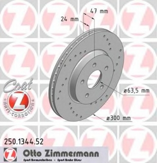 Тормозной диск ZIMMERMANN 250134452 (фото 1)