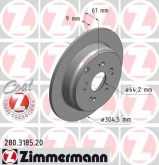 Тормозной диск ZIMMERMANN 280318520