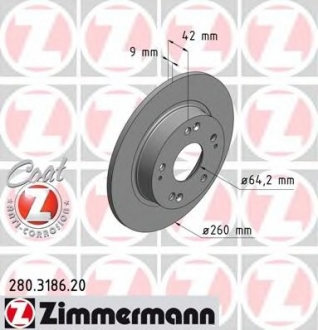Тормозной диск ZIMMERMANN 280318620 (фото 1)