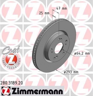 Тормозной диск ZIMMERMANN 280318920 (фото 1)