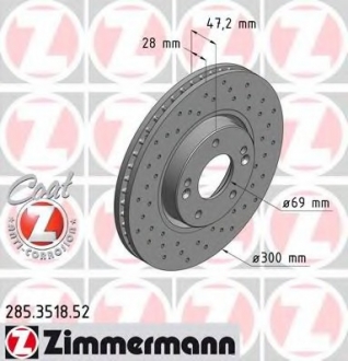 Тормозной диск ZIMMERMANN 285351852 (фото 1)