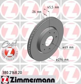 Тормозной диск ZIMMERMANN 380216820