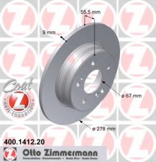 Тормозной диск ZIMMERMANN 400141220 (фото 1)