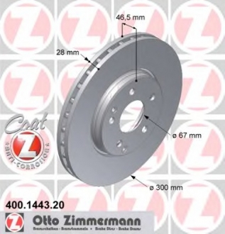 Тормозной диск ZIMMERMANN 400144320 (фото 1)