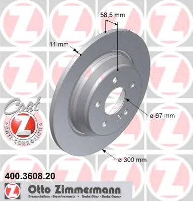 Диск тормозной ZIMMERMANN 400360820 (фото 1)