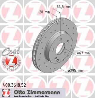 Тормозной диск ZIMMERMANN 400361852 (фото 1)