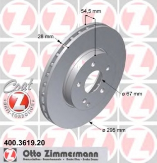 Тормозной диск ZIMMERMANN 400361920