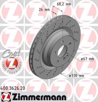 Тормозной диск ZIMMERMANN 400362620 (фото 1)