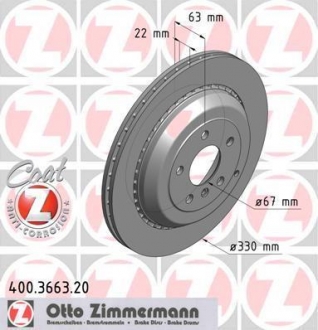 Тормозной диск ZIMMERMANN 400366320