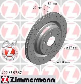 Тормозной диск ZIMMERMANN 400368752 (фото 1)