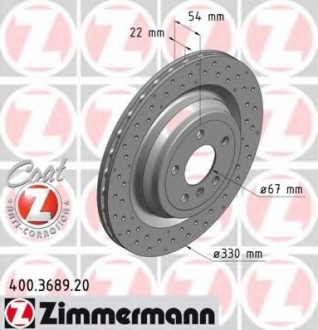 Тормозной диск ZIMMERMANN 400368920 (фото 1)