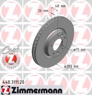 Тормозной диск ZIMMERMANN 440311120