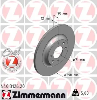 Тормозной диск ZIMMERMANN 440312620