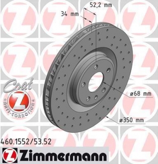 Тормозной диск ZIMMERMANN 460155252