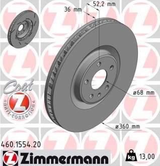 Тормозной диск ZIMMERMANN 460155420