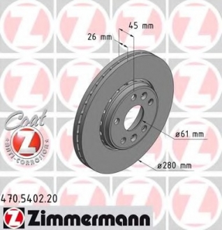 Тормозной диск ZIMMERMANN 470540220 (фото 1)