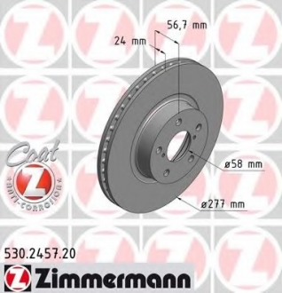 Тормозной диск ZIMMERMANN 530245720
