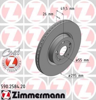 Тормозной диск ZIMMERMANN 590258420 (фото 1)