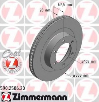 Тормозной диск ZIMMERMANN 590258620