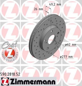 Тормозной диск ZIMMERMANN 590281852
