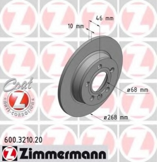 Тормозной диск ZIMMERMANN 600321020 (фото 1)