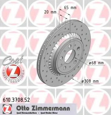 Диск тормозной ZIMMERMANN 610370852 (фото 1)
