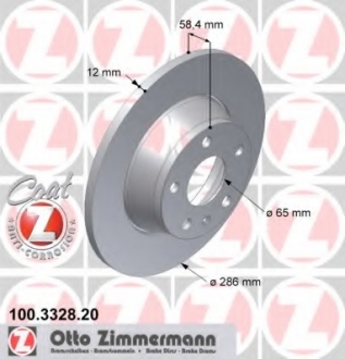Тормозной диск ZIMMERMANN 100332820 (фото 1)