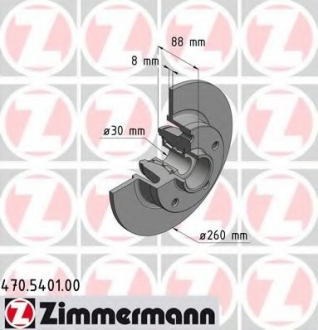 Тормозной диск ZIMMERMANN 470540100 (фото 1)