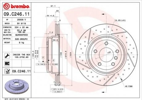 Гальмівний диск BREMBO 09C24611