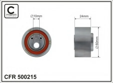 Rolka 60x10x24 metal CAFFARO 500215