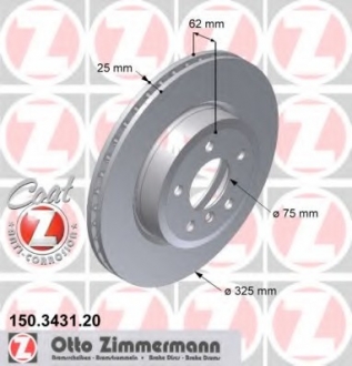 Тормозной диск ZIMMERMANN 150343120