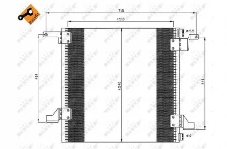 Конденсатор кондиціонера MERCEDES ML-Series 2.7D 98- (вироб-во) NRF 35526