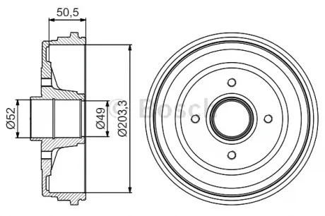 Тормозной барабан BOSCH 0986477206