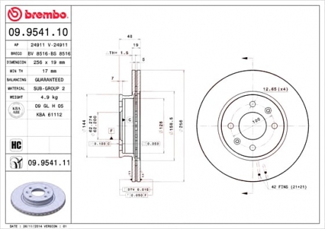 Tarcza ham. GETZ. BREMBO 09954111