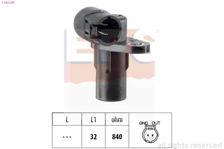 Датчик положення коленвала Renault, Opel, Nissan, Volvo 1.9 dCi/DI/DTI 09.99- EPS 1953291