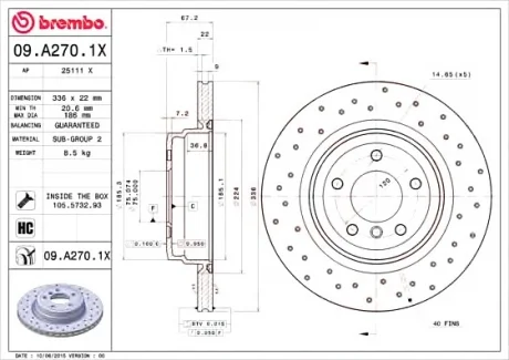 Гальмівні диски BREMBO 09A2701X