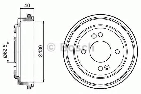 Гальмівний барабан задн HYUNDAI GETZ 1.1-1.6 09.02- BOSCH 0986477216 (фото 1)