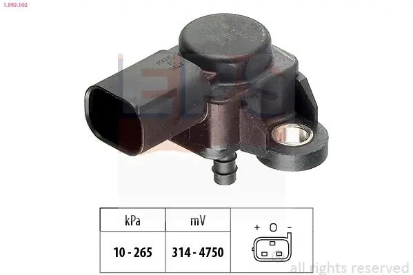 Датчик вакуума інтеркулера MB Sprinter (CDI), Vaneo 414 1.6-W211 E400 CDI 02.95- EPS 1993102 (фото 1)