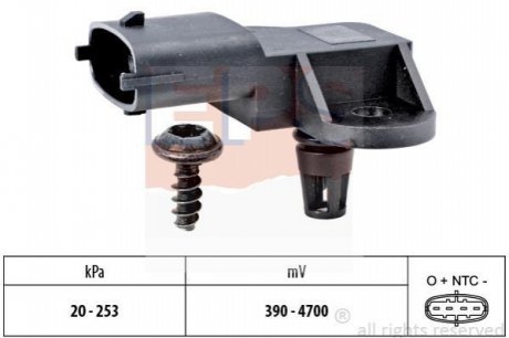 →1.993.092 Датчик тиску повітря в впускному коллекторі Fiat 1.4 07- EPS 1993176 (фото 1)